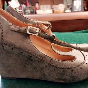 Nicole Gray Wedge Shoes
